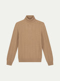 Gianni Dolcevita Cable Knit Sweater Beige